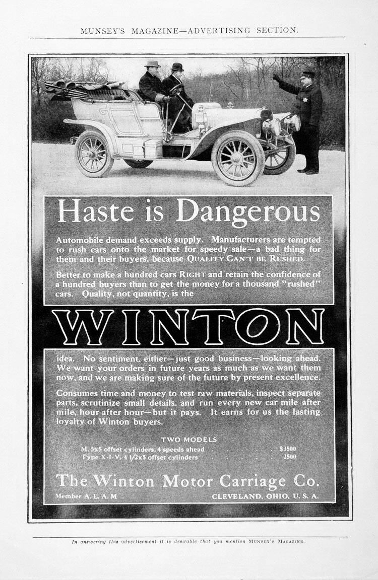 1907 Winton Auto Advertising
